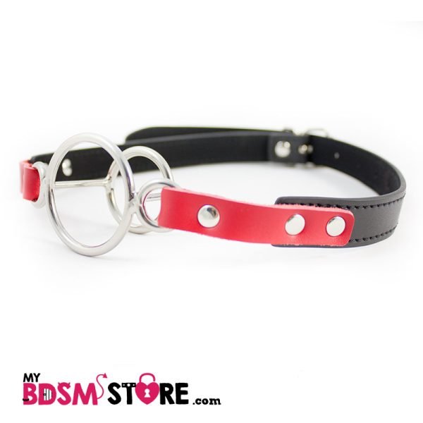 Mordaza de doble Aro fetish BDSM ring gag submissive slave restrictive esclavo sumiso frontal 2 diagonal