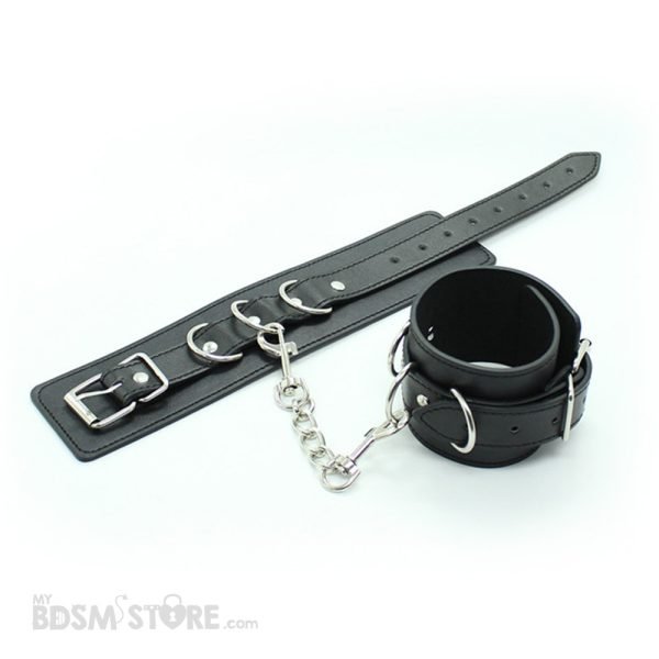 Muñequeras de cuero sintético bondage restriccion bdsm tobilleras regulables