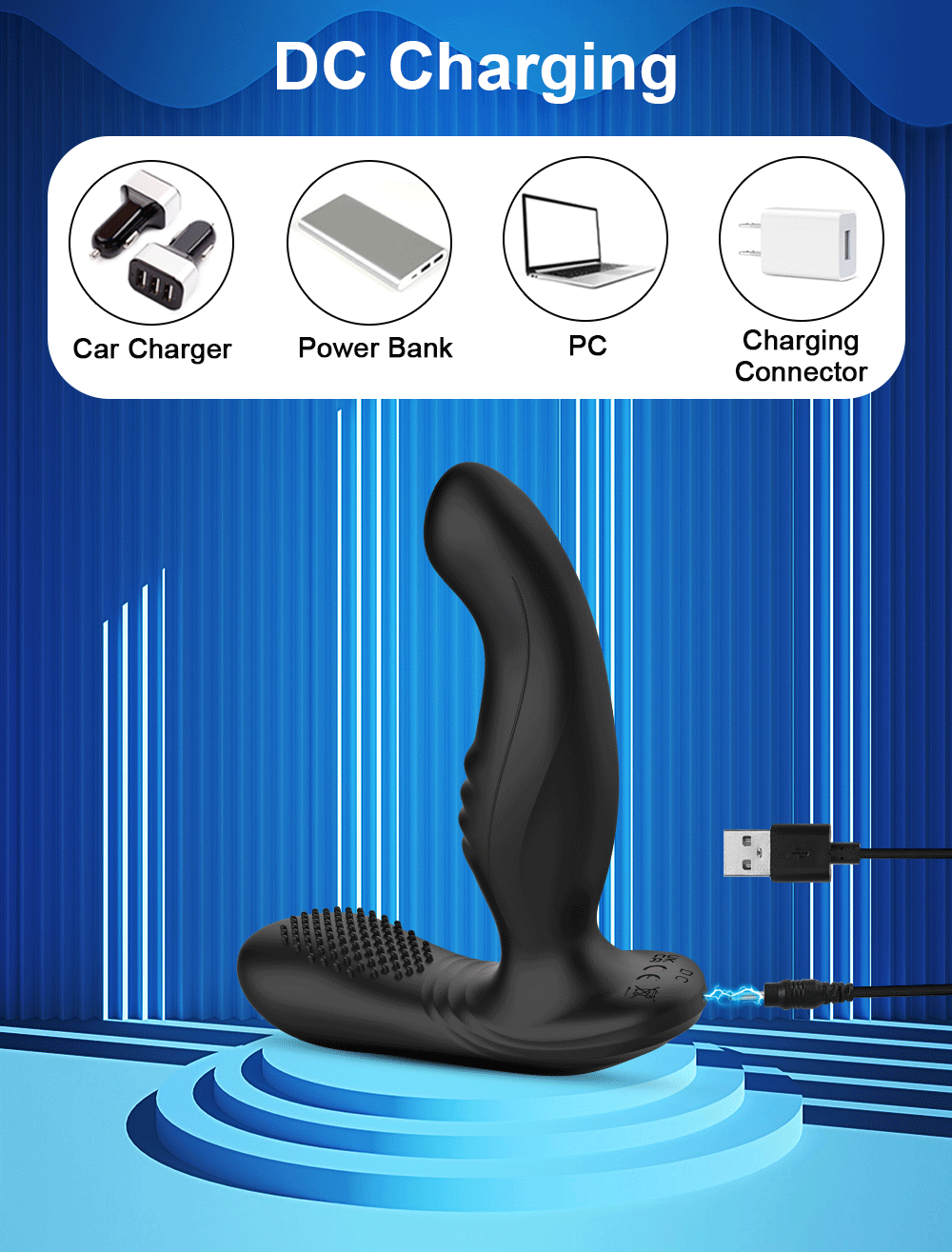 Vibrator oscillating prostate massager anal massager charger