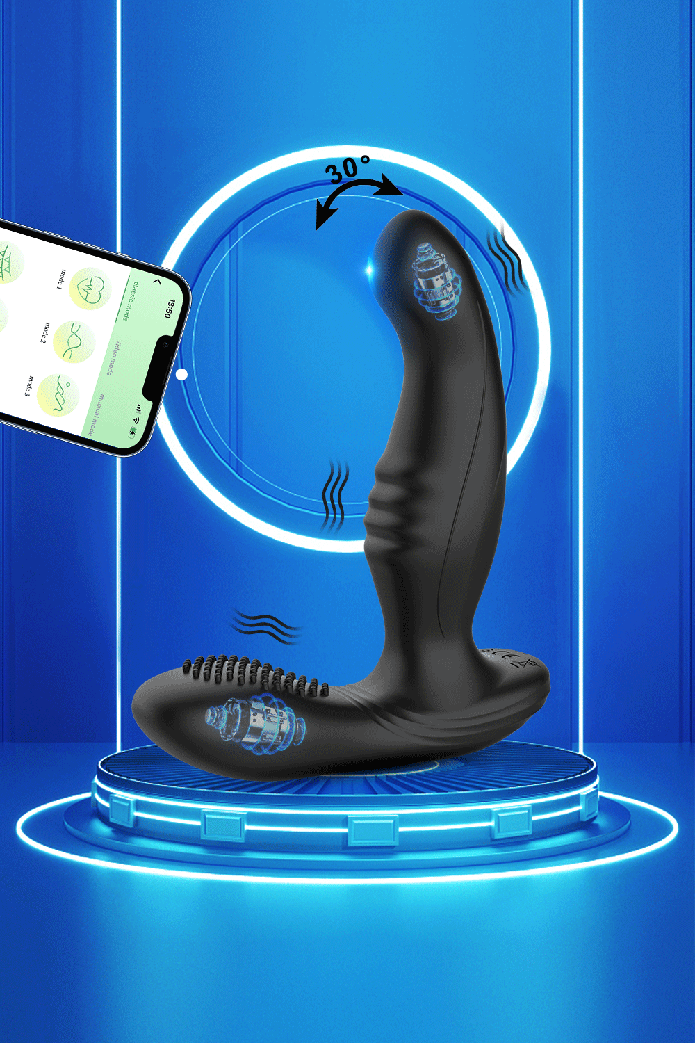 Vibrating oscillating prostate vibrator anal massager  