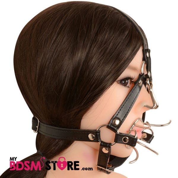 Arnes Spider Gag con Gancho Nasal Frontal harness mordaza aro ring nose hook BDSM fetish humiliation control sumiso esclavo