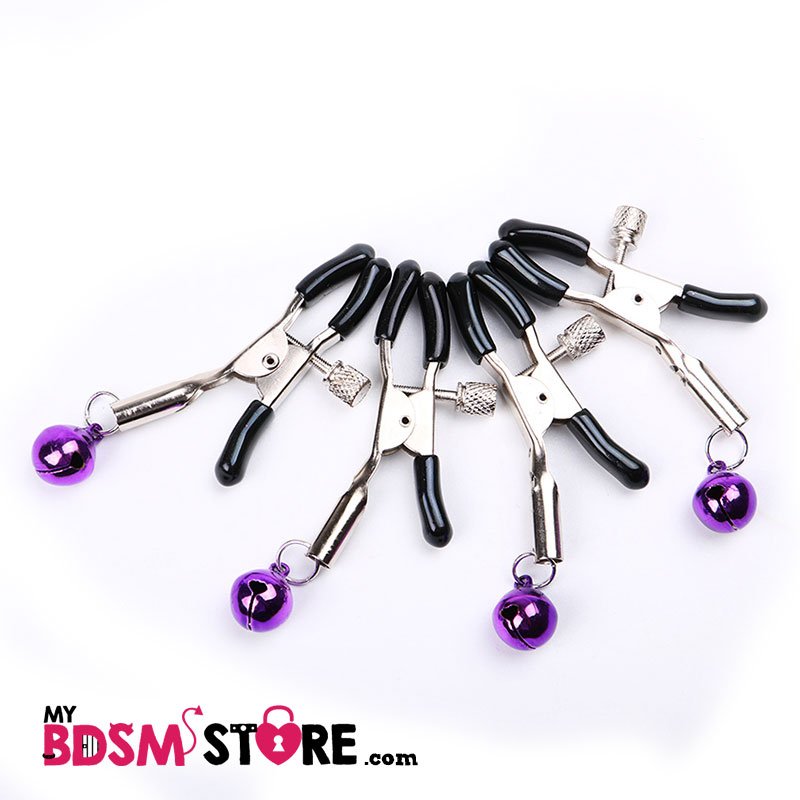 Pinzas-regulables-con-cascabel-(Nipple-clamps)-3 Pinzas regulables con cascabel Nipple clamps torture BDSM clitoris fetish kink ordenadas