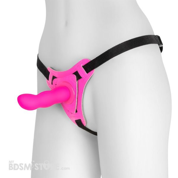 Arnés Strapon Rosa Pegging BDSM bondage fetish redondeado suave sexo anal vaginal modelo sola