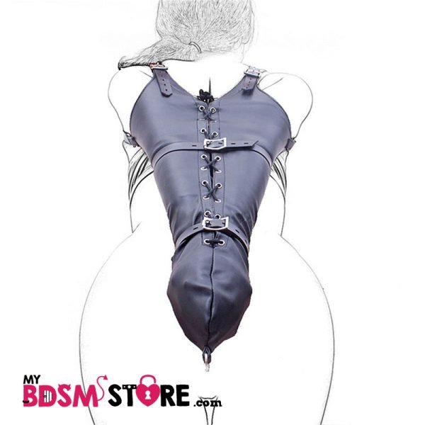 Armbinder de tira doble para bondage y BDSM fetish restriccion de cuero leather vegan brazos