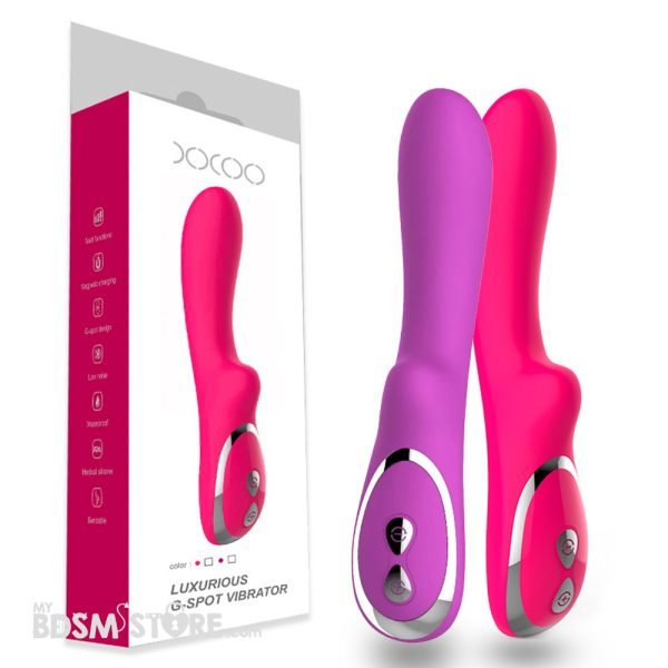 Dildo Vibrador Cásico placer 10 velocidades erotico potente masturbacion femenina rosa y morado caja