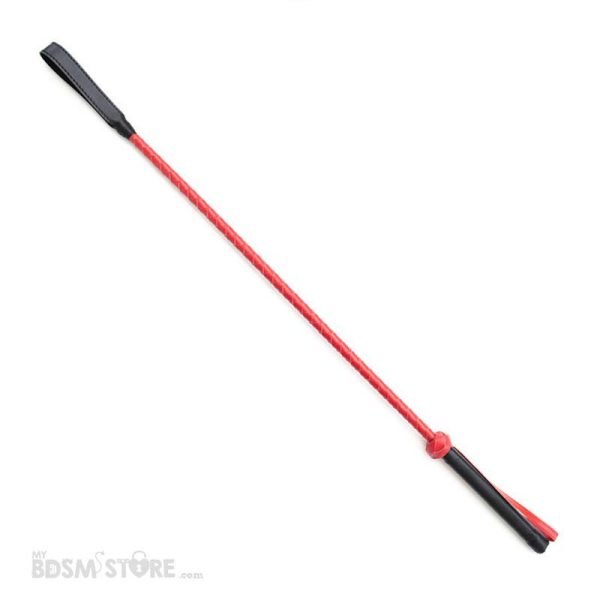 Fusta Roja y Negra fetish BDSM elegante spank azotes black red quick tip crop cuero sintético diagonal