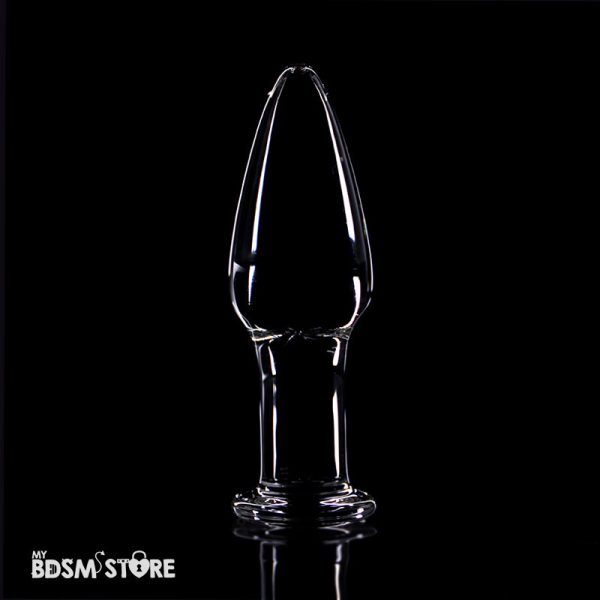 Plug de cristal alargado 11x38 suavidad profunda penetracion placentero BDSM pyrex