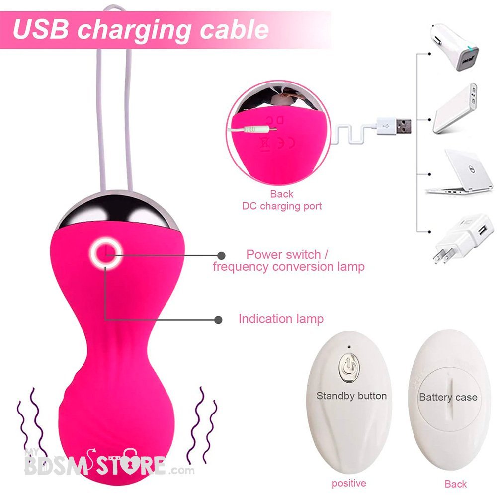 Bolas Kegel Con Mando a Distancia 10 velocidades suaves inalambricas recargable USB placer en pareja Rosa Morado USB Bolas Kegel Con Mando a Distancia 10 velocidades suaves inalambricas recargable USB placer en pareja Rosa Morado USB