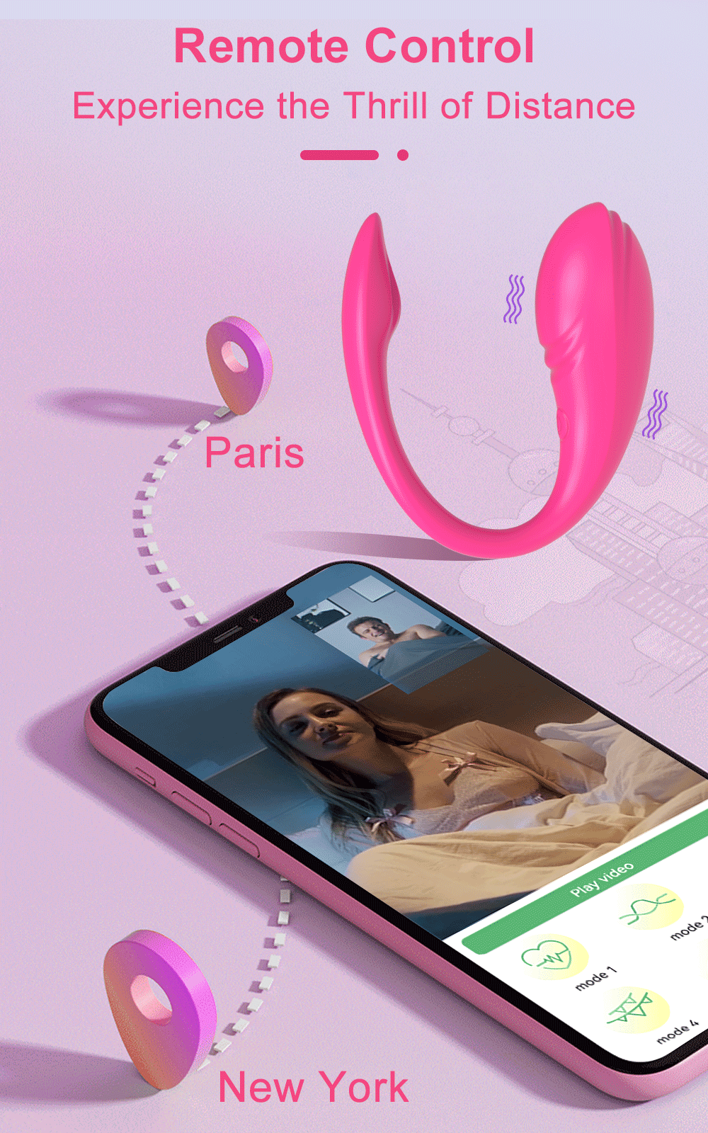 Vibrador estimulación dual punto g y vaginal control remoto por APP a distancia