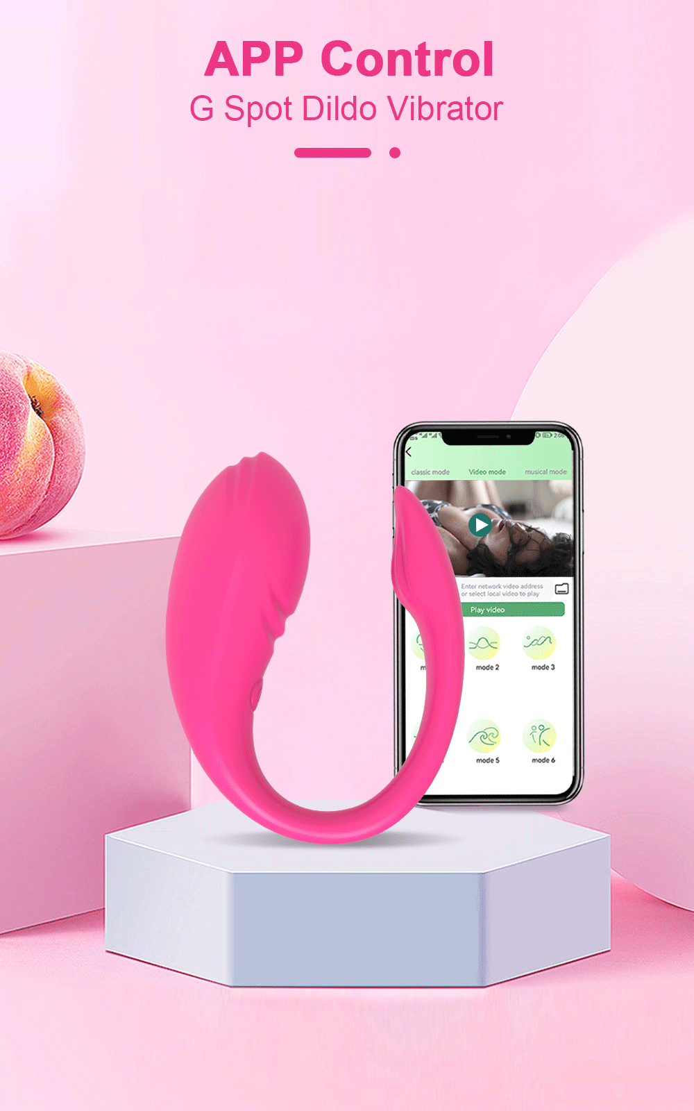 Vibrador estimulación dual punto g y vaginal control remoto por APP a distancia facil de usar
