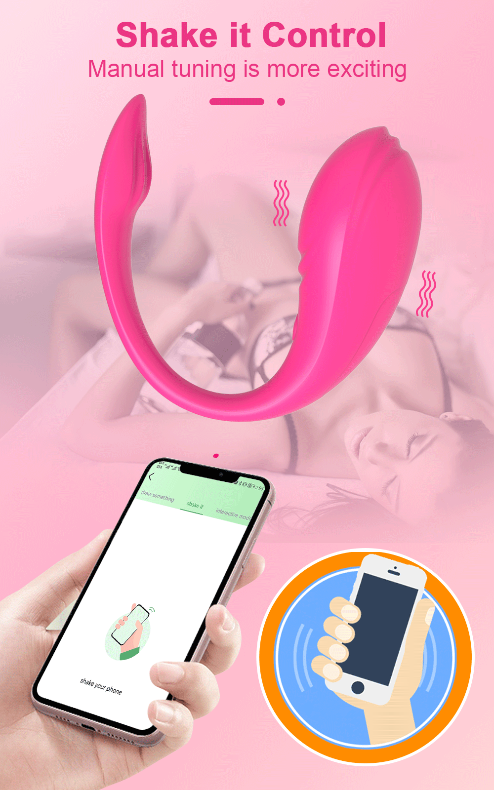 Vibrador estimulación dual punto g y vaginal control remoto por APP agita el movil