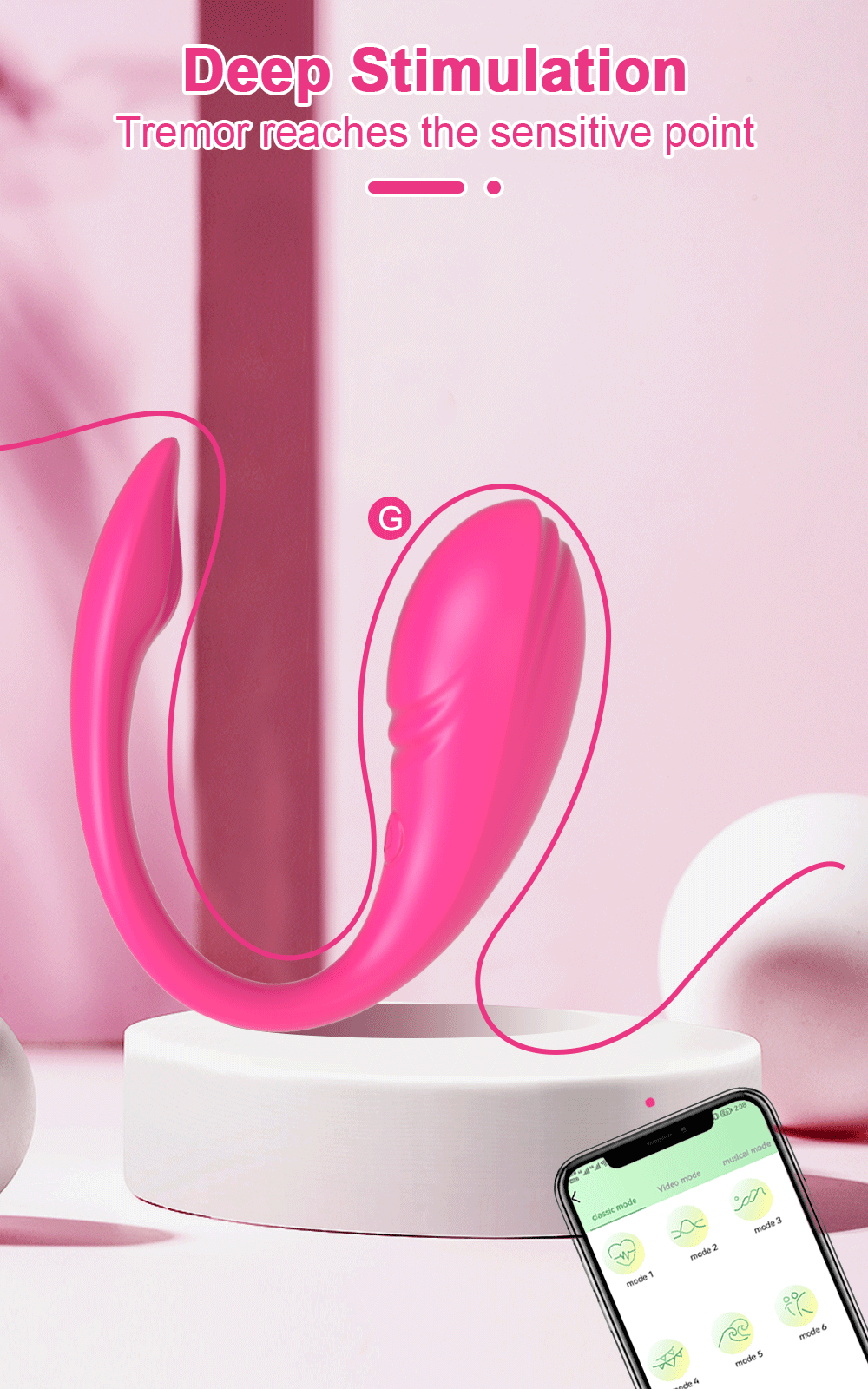 Vibrador estimulación dual punto g y vaginal control remoto por APP diseño elegante