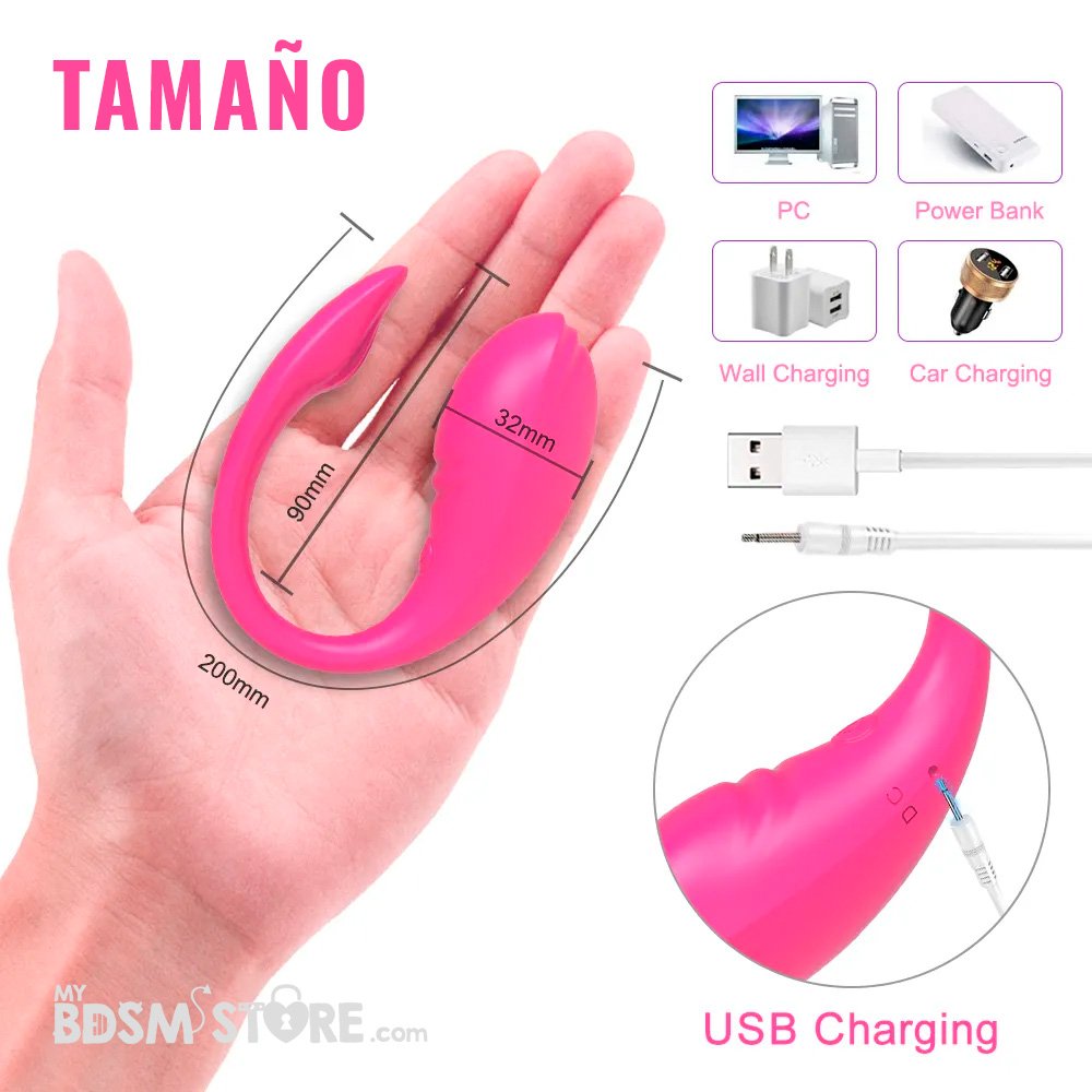Vibrador estimulación dual punto g y vaginal control remoto por APP tamaño dimensiones Vibrador estimulación dual punto g y vaginal control remoto por APP tamaño dimensiones