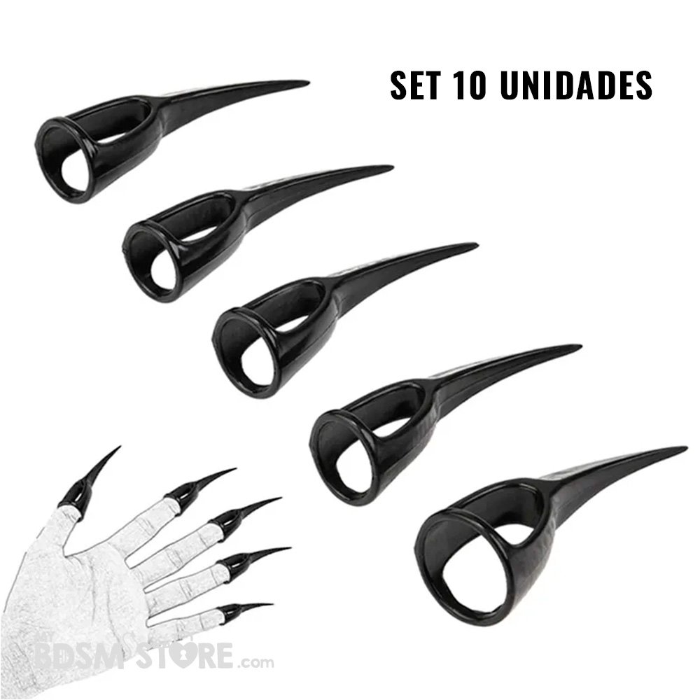 Garras BDSM set 10 unidades distintos tamaños para mano universal sensaciones Garras BDSM set 10 unidades distintos tamaños para mano universal sensaciones