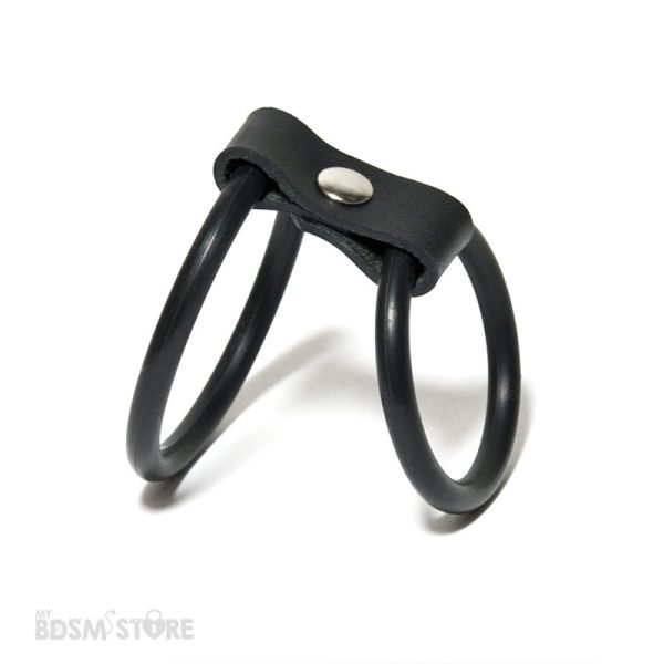 Cockring doble anilla de goma flexible para erecciones intensas, duraderas de máximo placer double ring rubber BDSM penis cock