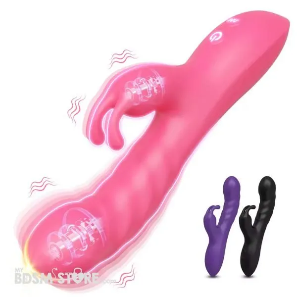Dildo Vibrador conejito masturbacion mujer femenina vagina 10 velocidades USB batería resistente al agua vibrator penetration clitoris stimulation 2 motores