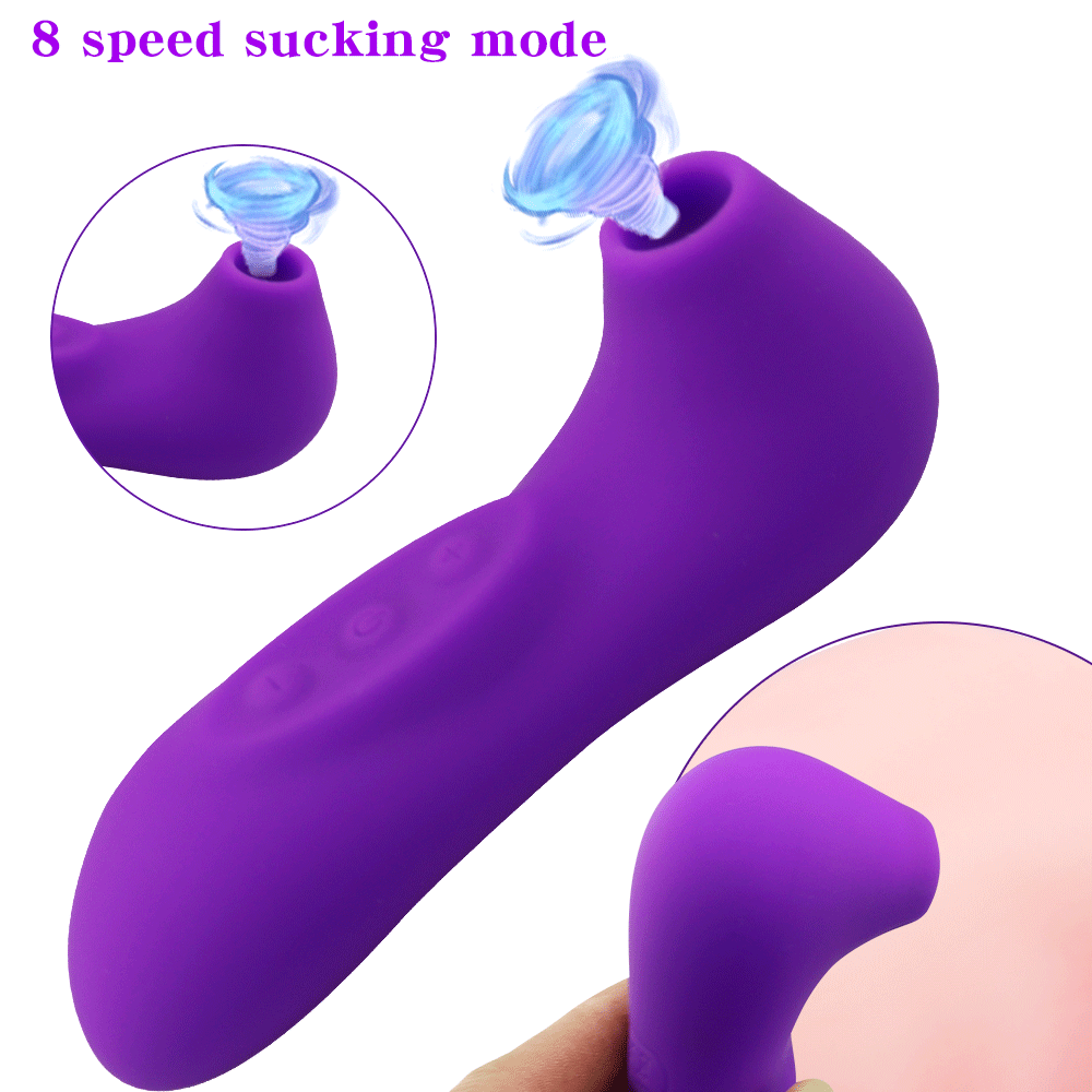 Portable Clitoris Sucking Vibrator Pink purple 10 speed USB soft silicone animation