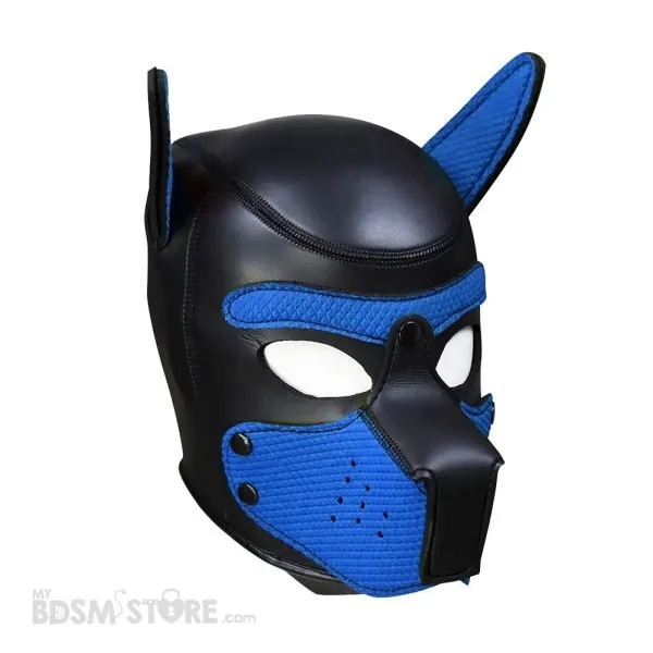 Máscara de perro puppy cachorro perrito dogplay petplay BDSM gay fetish code codigo colores juegos de rol azul
