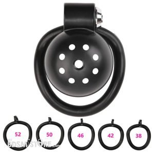 Jaula de Castidad Compacta fetish sonda uretral tamaño rosa negro redondeado BDSM sumisión chastity belt device lateral sonda click and lock anillas