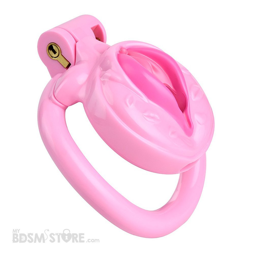 Jaula de Castidad Emulación Vagina Rosa emasculante clitoris resina plastica ligera humillacion BDSM bondage fetish feminizacion 4 anillas escorzo 2 Jaula de Castidad Emulación Vagina Rosa emasculante clitoris resina plastica ligera humillacion BDSM bondage fetish feminizacion 4 anillas escorzo 2