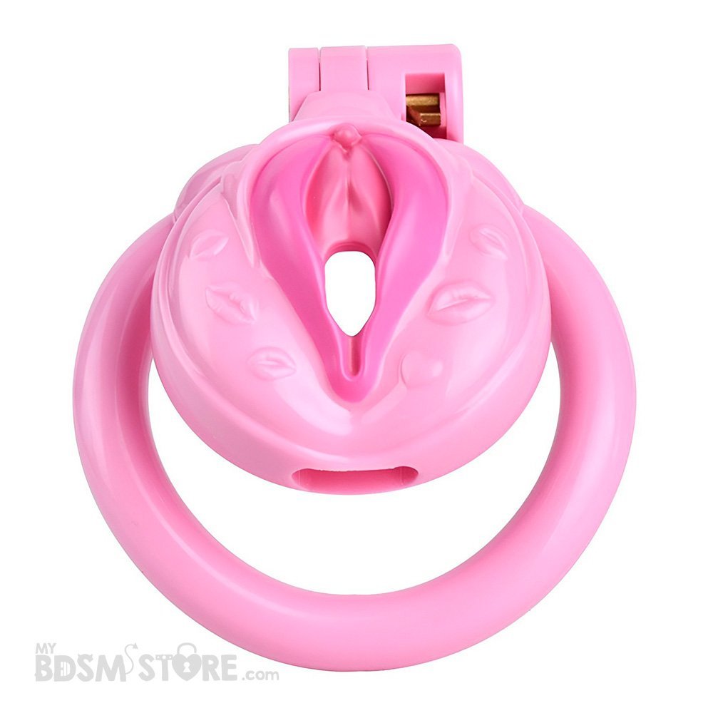 Jaula de Castidad Emulación Vagina Rosa emasculante clitoris resina plastica ligera humillacion BDSM bondage fetish feminizacion 4 anillas frontal inferior Jaula de Castidad Emulación Vagina Rosa emasculante clitoris resina plastica ligera humillacion BDSM bondage fetish feminizacion 4 anillas frontal inferior