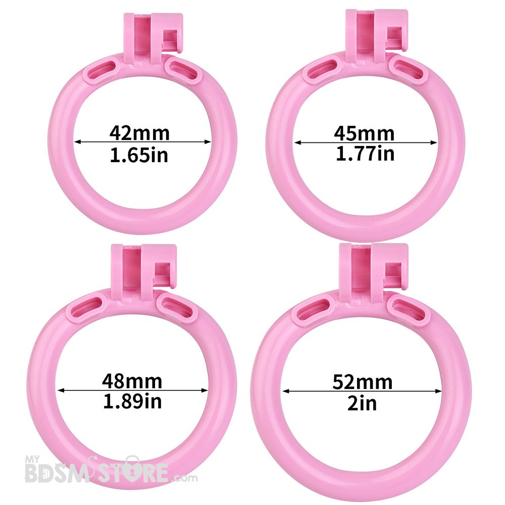 Jaula de Castidad Emulación Vagina Rosa emasculante clitoris resina plastica ligera humillacion BDSM bondage fetish feminizacion 4 anillas tamaños Jaula de Castidad Emulación Vagina Rosa emasculante clitoris resina plastica ligera humillacion BDSM bondage fetish feminizacion 4 anillas tamaños