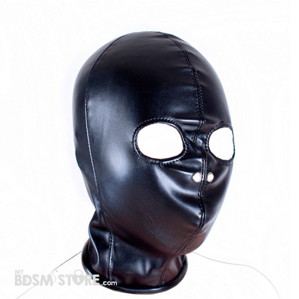 Máscara BDSM mira y obedece esclavo sumiso fetish cuero polipiel capucha bondage fetish fetichista Mask Main