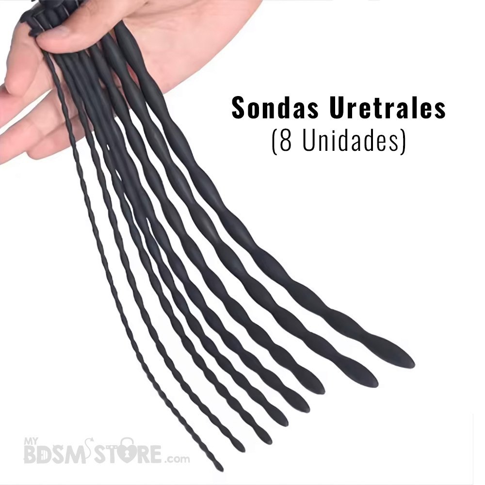 Set de Sondas Uretrales de Silicona 8 unidades placer seguras con tope negras plug sensaciones estimulacion pene 8 unidades main Set de Sondas Uretrales de Silicona 8 unidades placer seguras con tope negras plug sensaciones estimulacion pene 8 unidades main