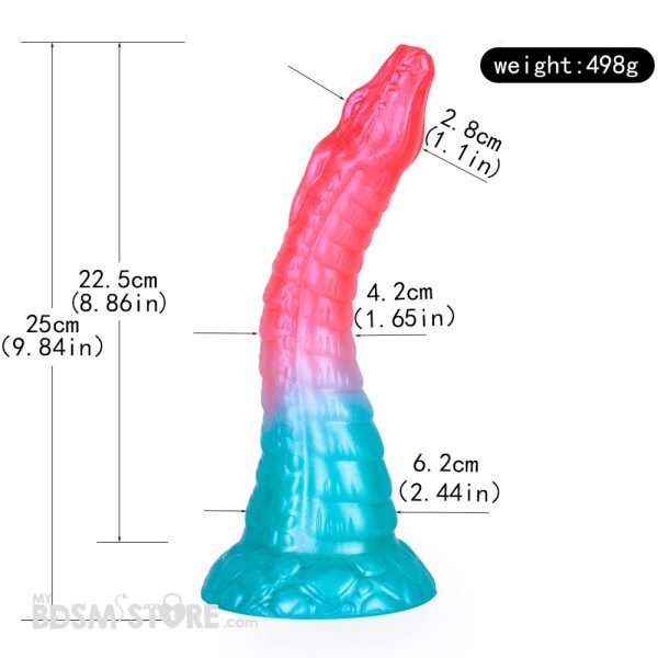 Dildo Fantasía Gran Dragon Tentacular de Silicona progresivo monster Azul Rosa Flexible BDSM sexo penetración anal vaginal tamaño size weight peso