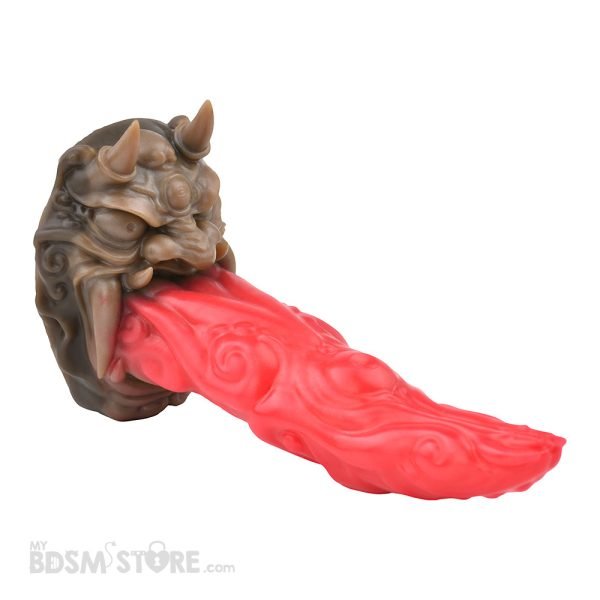 Dildo Oni Japonés Demoniaco Lengua Roja Monster Cock Fantasía de Silicona fetish BDSM pene penetración exotic no convencional diagonal
