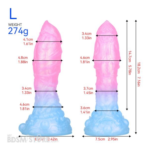 Dildo Pastel Monster Cock de Silicona fetish fantasía BDSM pene penetración alien sci-fi exotic no convencional gran detalle grande tamaño size