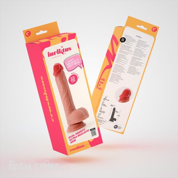 Dildo Pene Realista Inviktus Silicona suave penetración sexo BDSM placer seguro compatible fetish 22cm blanco anal o vaginal caja packaging