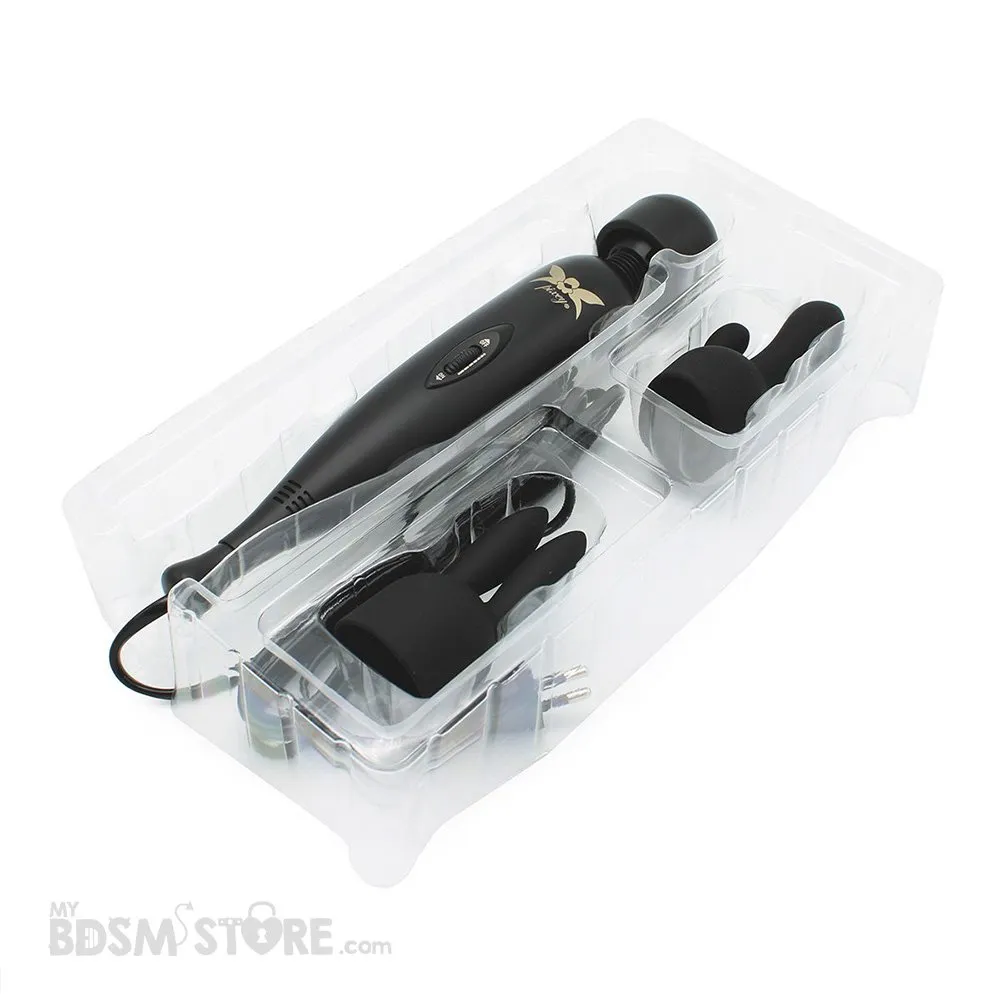 Pixey Turbo – Vibrador Magic Wand – Black Edition con accesorios maxima vibración placer profundo vagina clitoris BDSM sexo caja presentación Pixey Turbo – Vibrador Magic Wand – Black Edition con accesorios maxima vibración placer profundo vagina clitoris BDSM sexo caja presentación