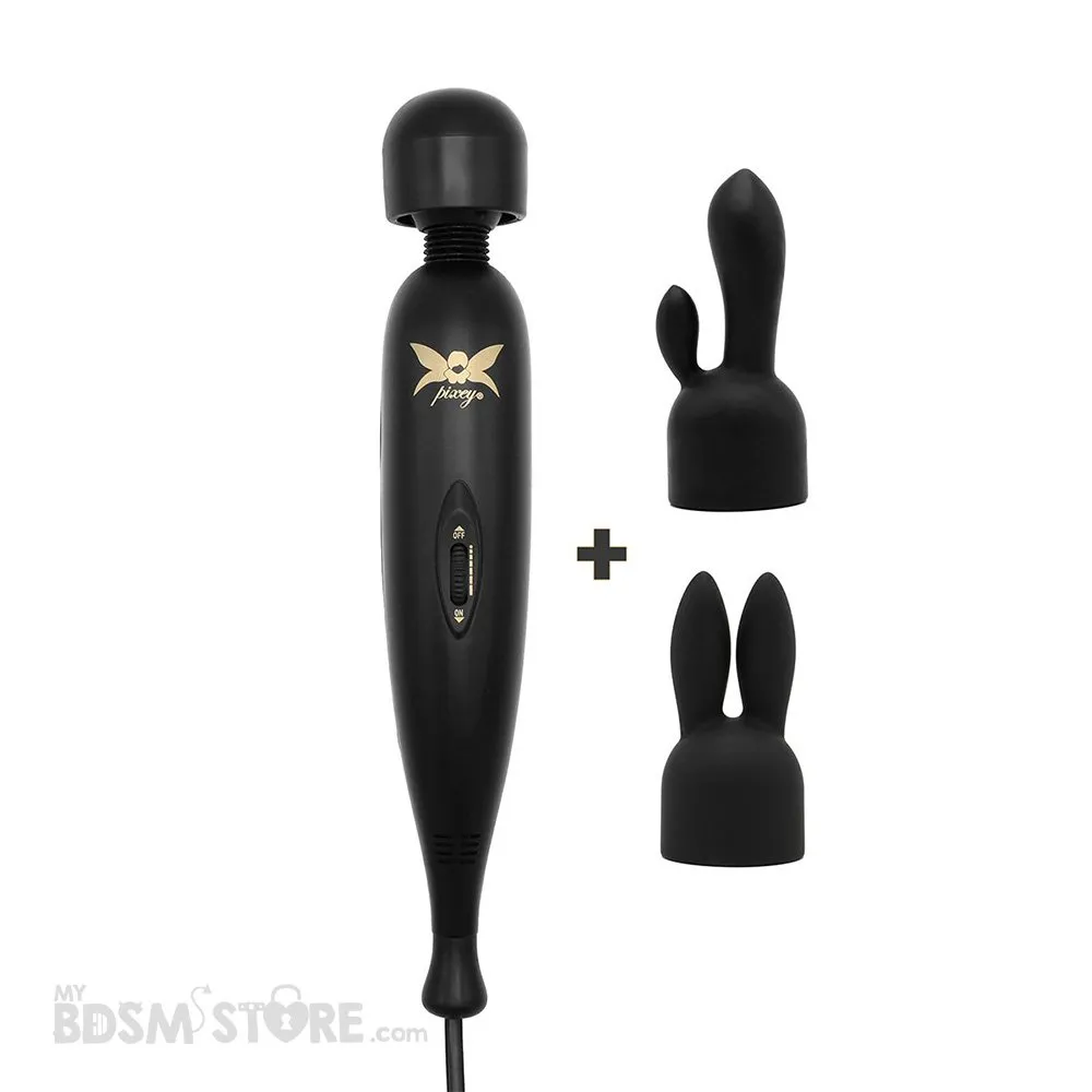 Pixey Turbo – Vibrador Magic Wand – Black Edition con accesorios maxima vibración placer profundo vagina clitoris BDSM sexo main Pixey Turbo – Vibrador Magic Wand – Black Edition con accesorios maxima vibración placer profundo vagina clitoris BDSM sexo main