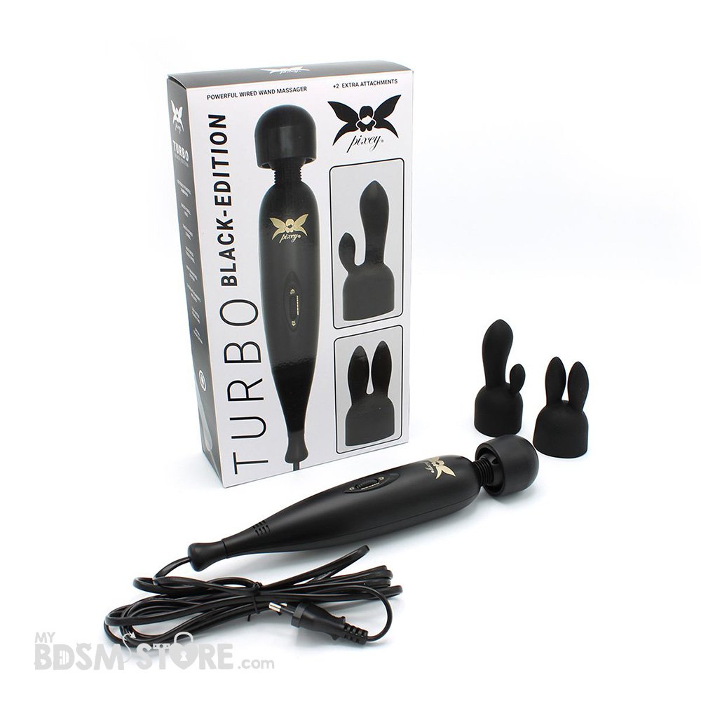 Pixey Turbo – Vibrador Magic Wand – Black Edition con accesorios maxima vibración placer profundo vagina clitoris BDSM sexo pack Pixey Turbo – Vibrador Magic Wand – Black Edition con accesorios maxima vibración placer profundo vagina clitoris BDSM sexo pack